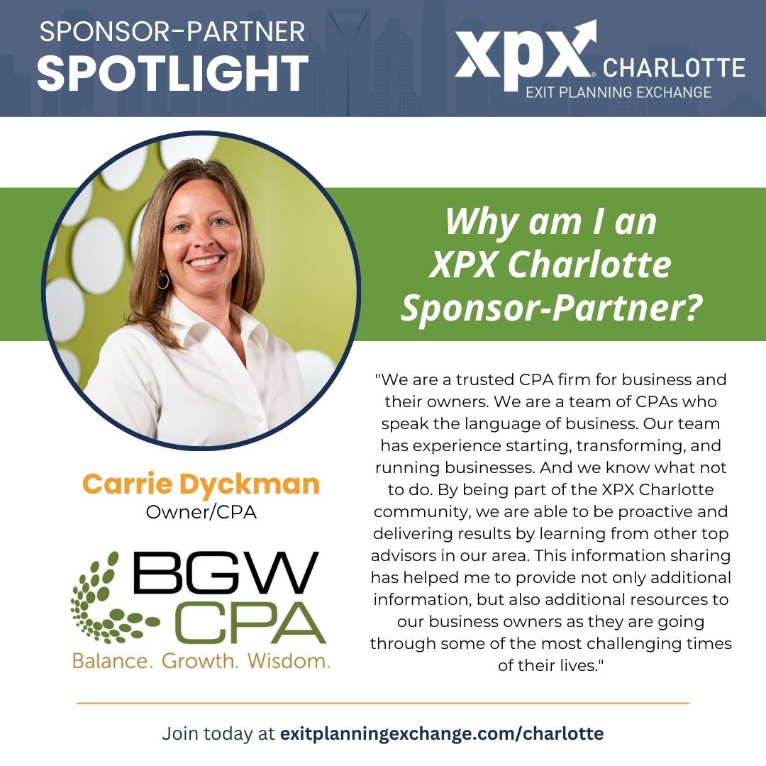 XPX Charlotte Sponsor-Partner Spotlight: Carrie Dyckman, Owner at BGW CPA